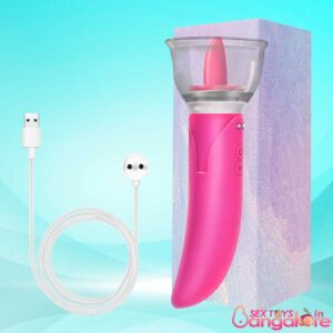 Silicone Tongue With Sucker With Dual Vibrator GS-056